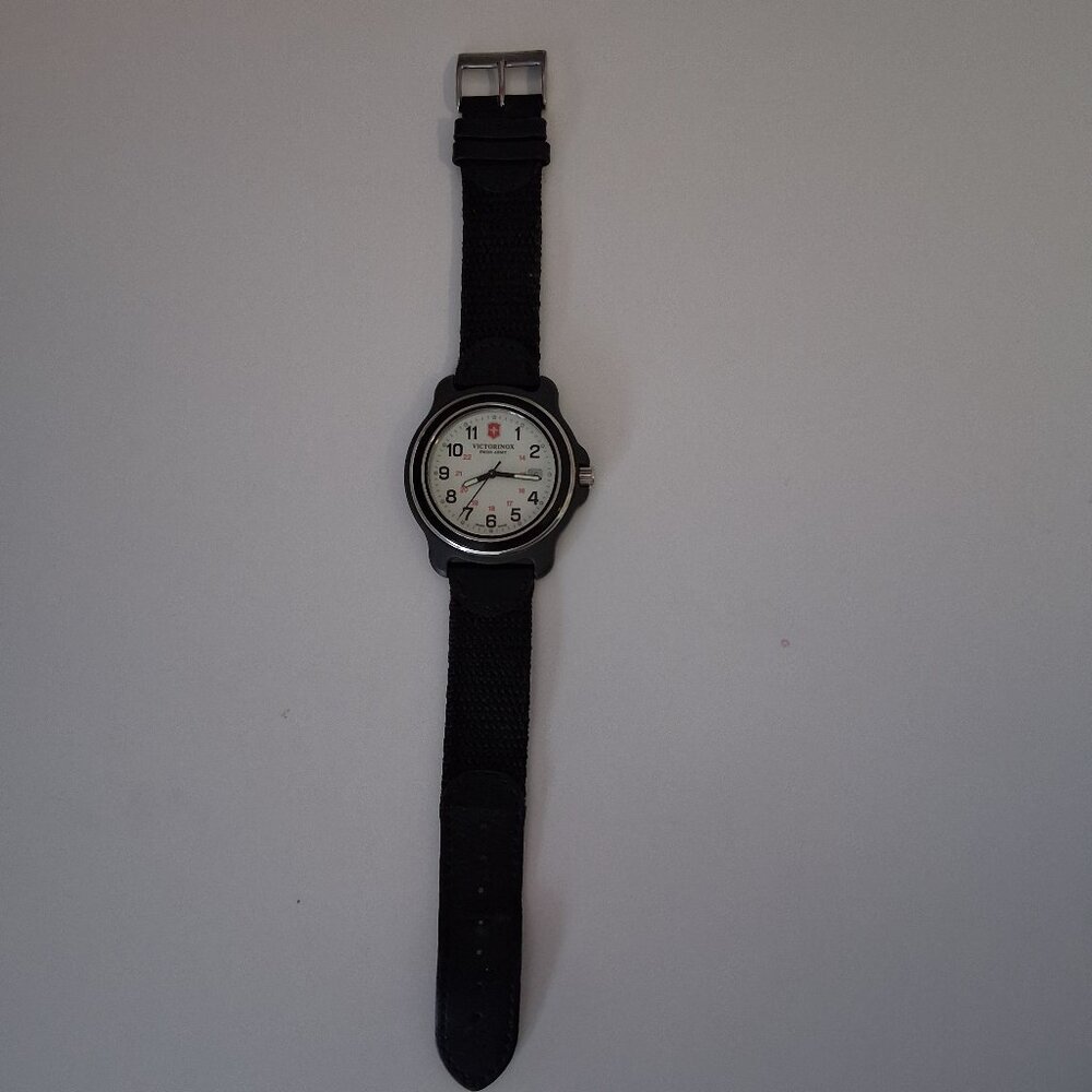 Victorinox Men’s Original XL Black Stainless Steel Swiss Quartz Watch – 43mm
